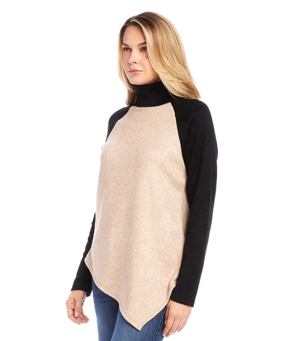 Petite Size Asymmetric Turtleneck Top