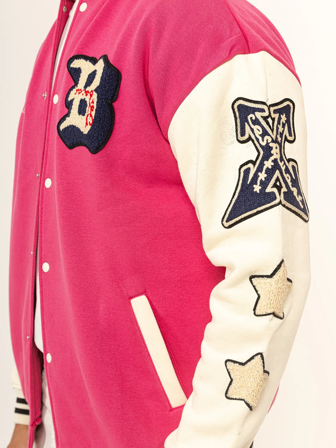 Pink B Tista X Tarefaan Varsity Jacket