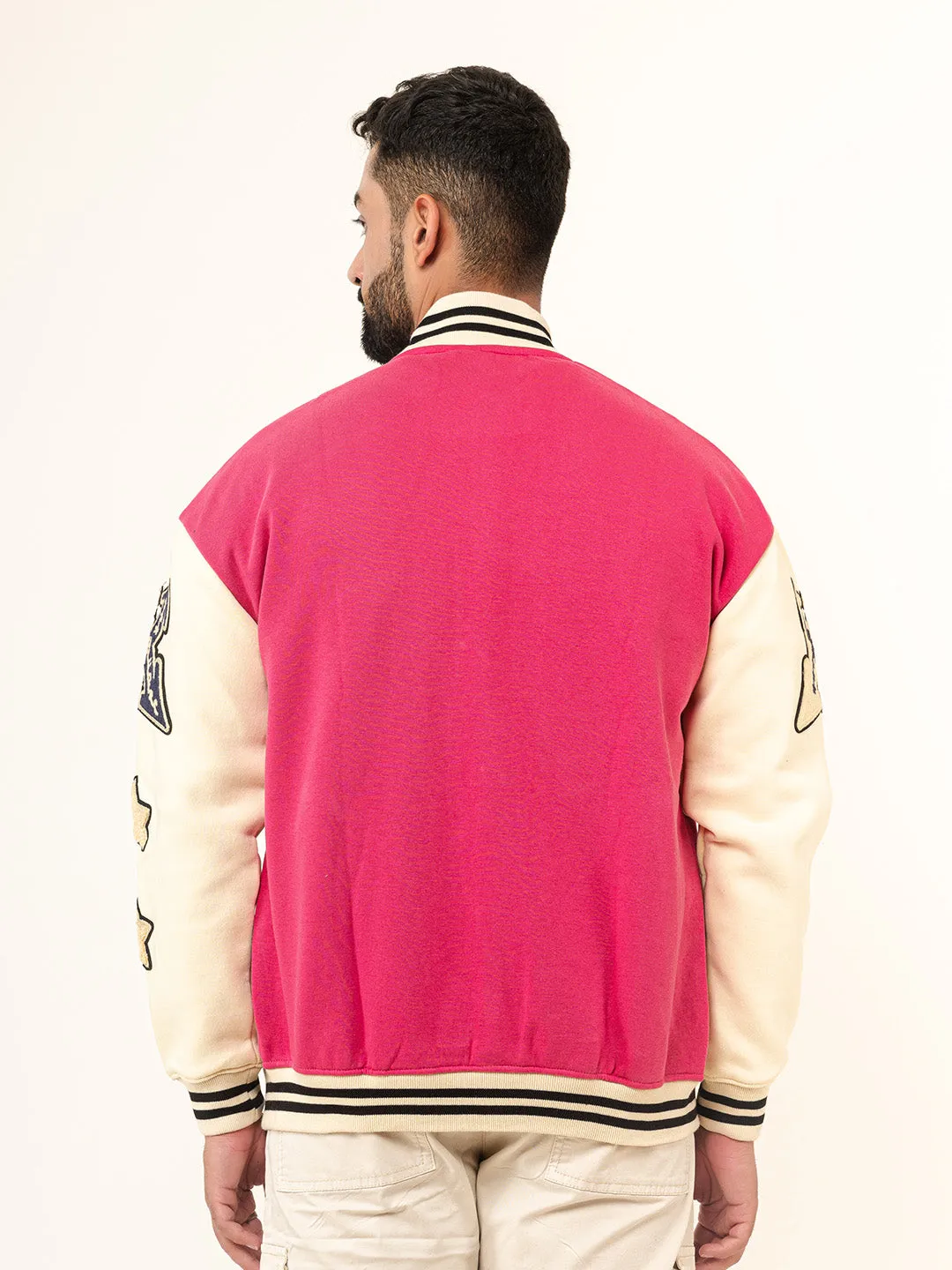 Pink B Tista X Tarefaan Varsity Jacket