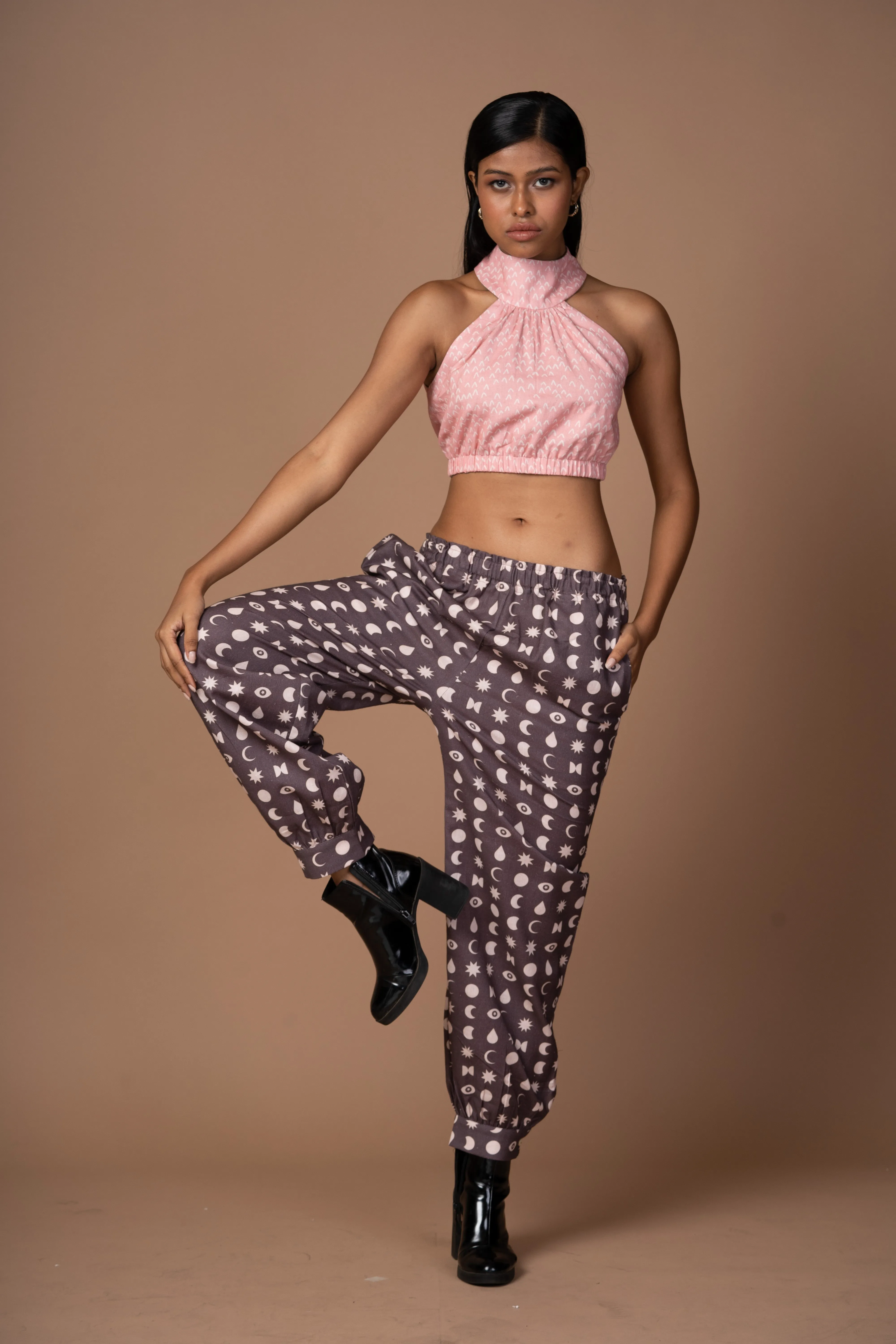 Pink Reversible Silhouette Statement Bralette