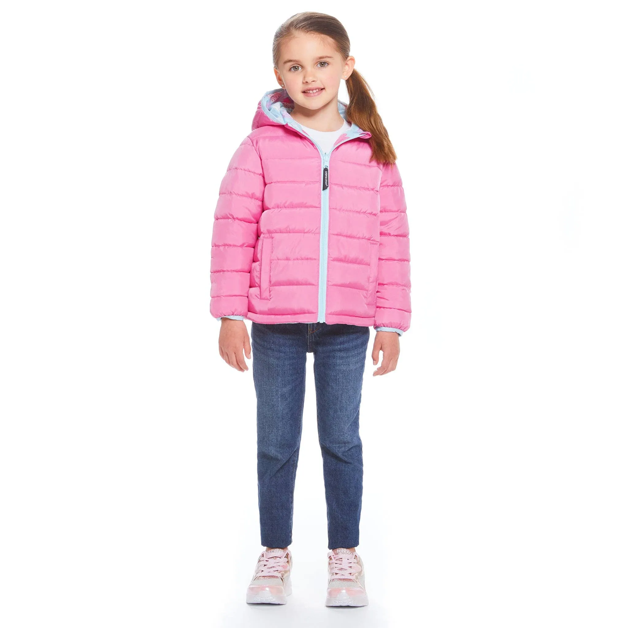 Pink/Heart Reversible Puffer