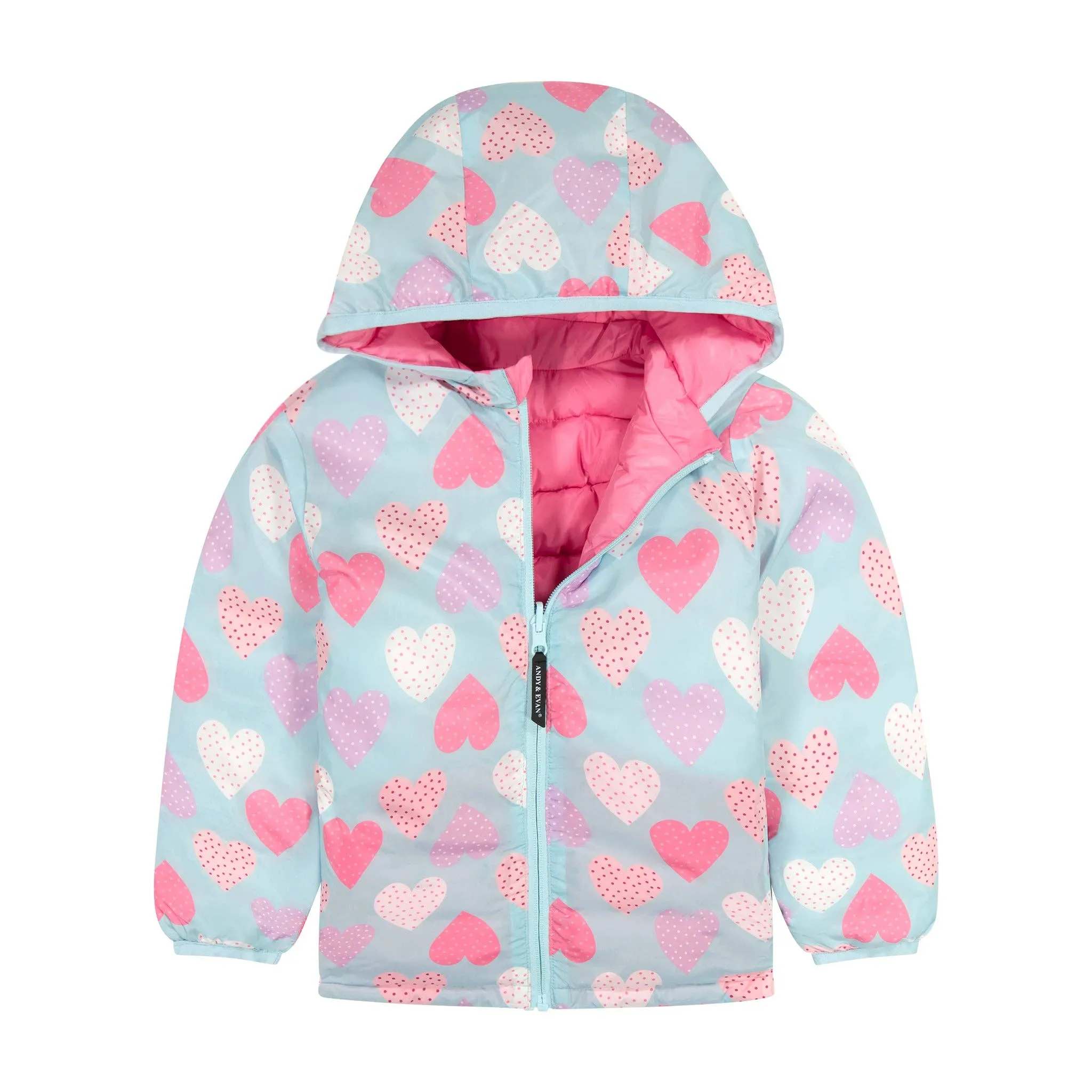 Pink/Heart Reversible Puffer