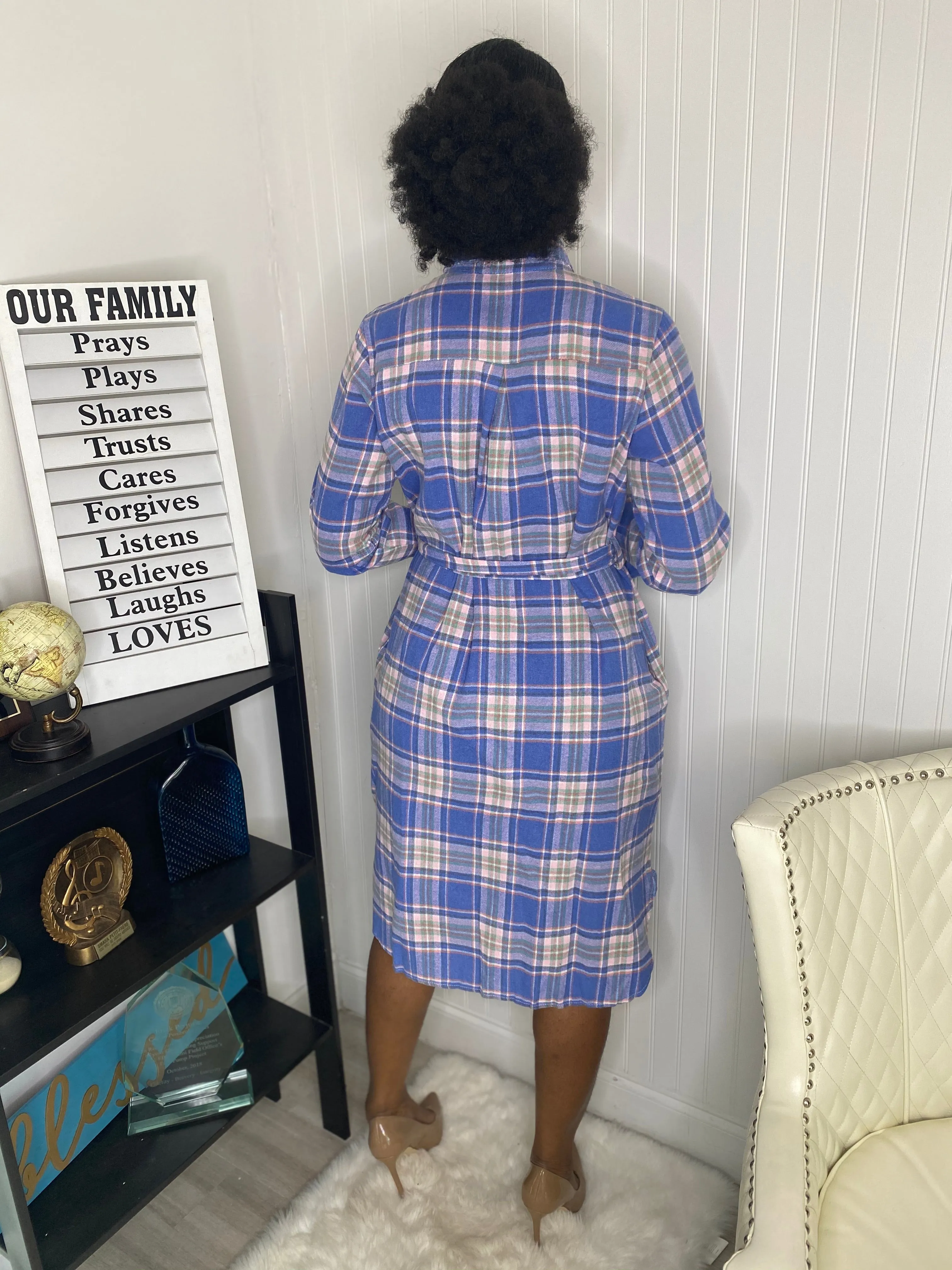 Plaid shirt dress  2