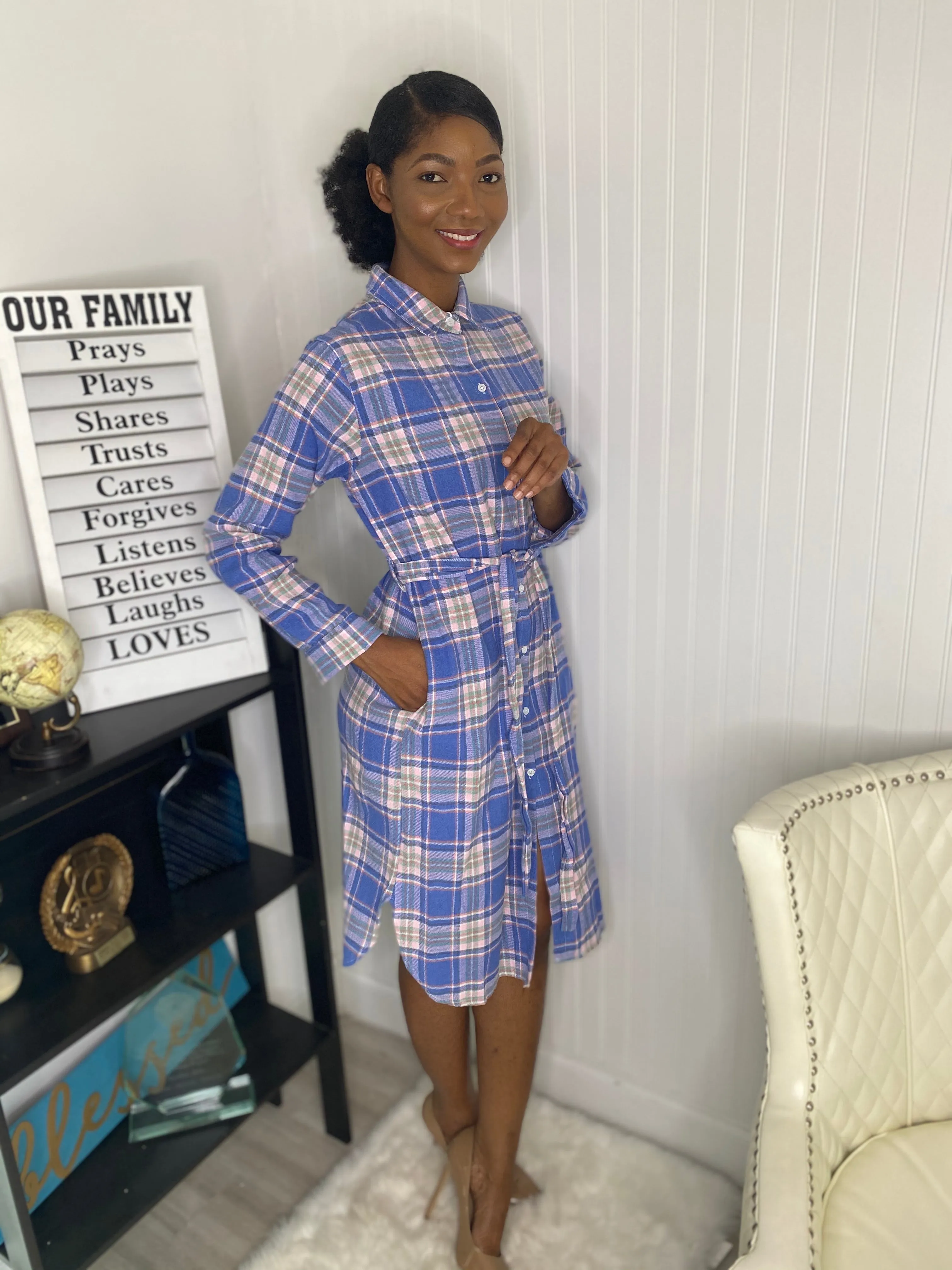 Plaid shirt dress  2
