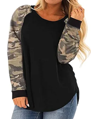 Plus Size Color Block Tops