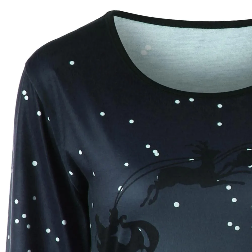 Plus Size Long Sleeve Christmas Dress
