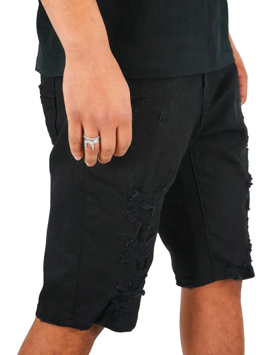 PREME BLACK DENIM SHORTS