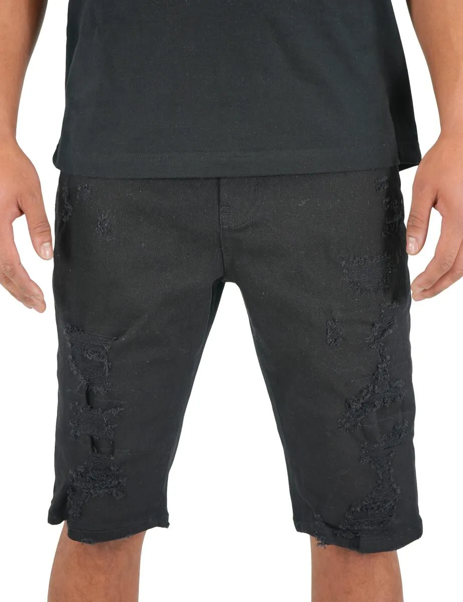 PREME BLACK DENIM SHORTS
