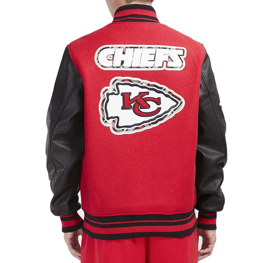Prep Kansas City Chiefs Red and Black Varsity Jacket