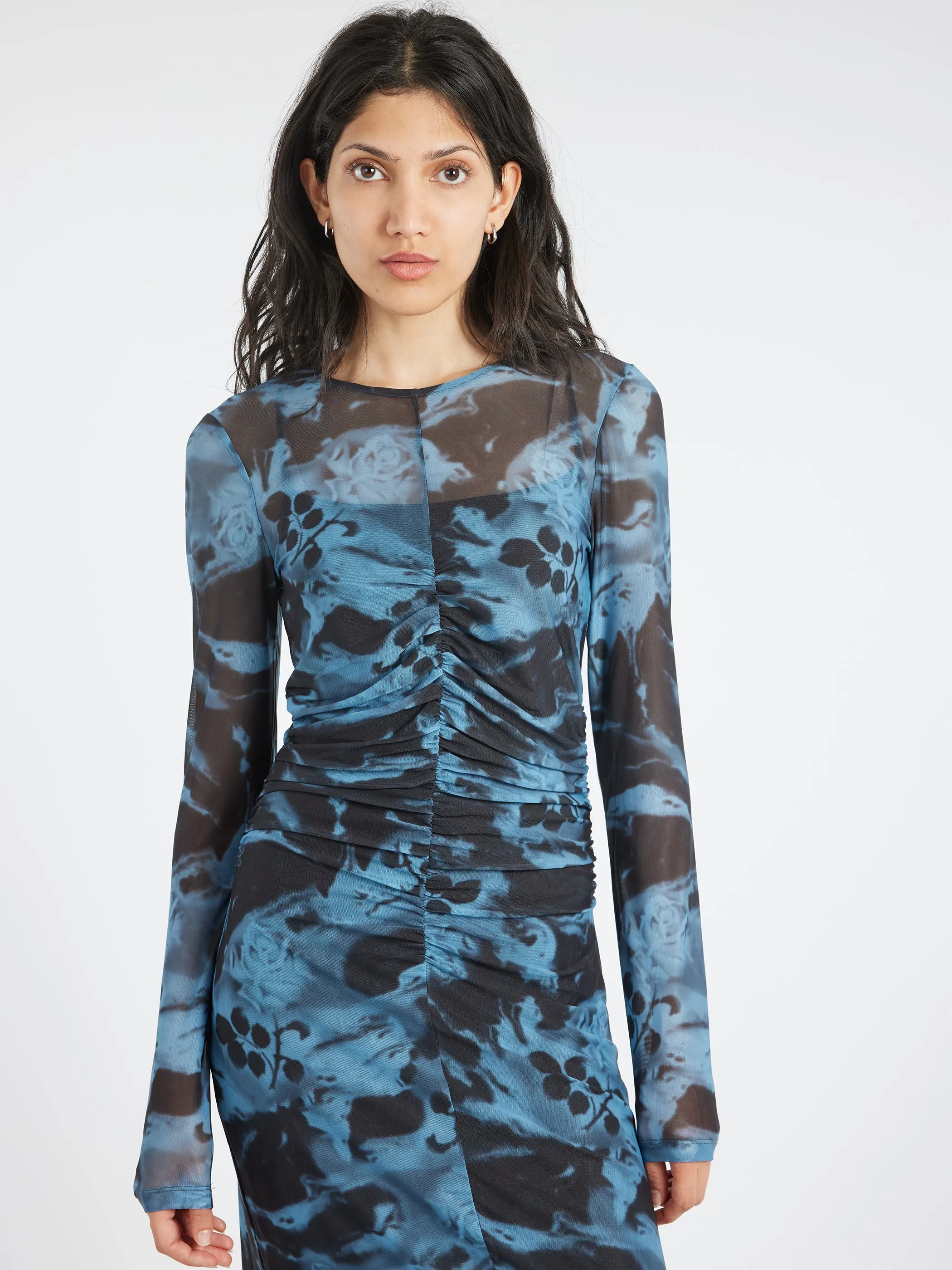 Printed Mesh Dress