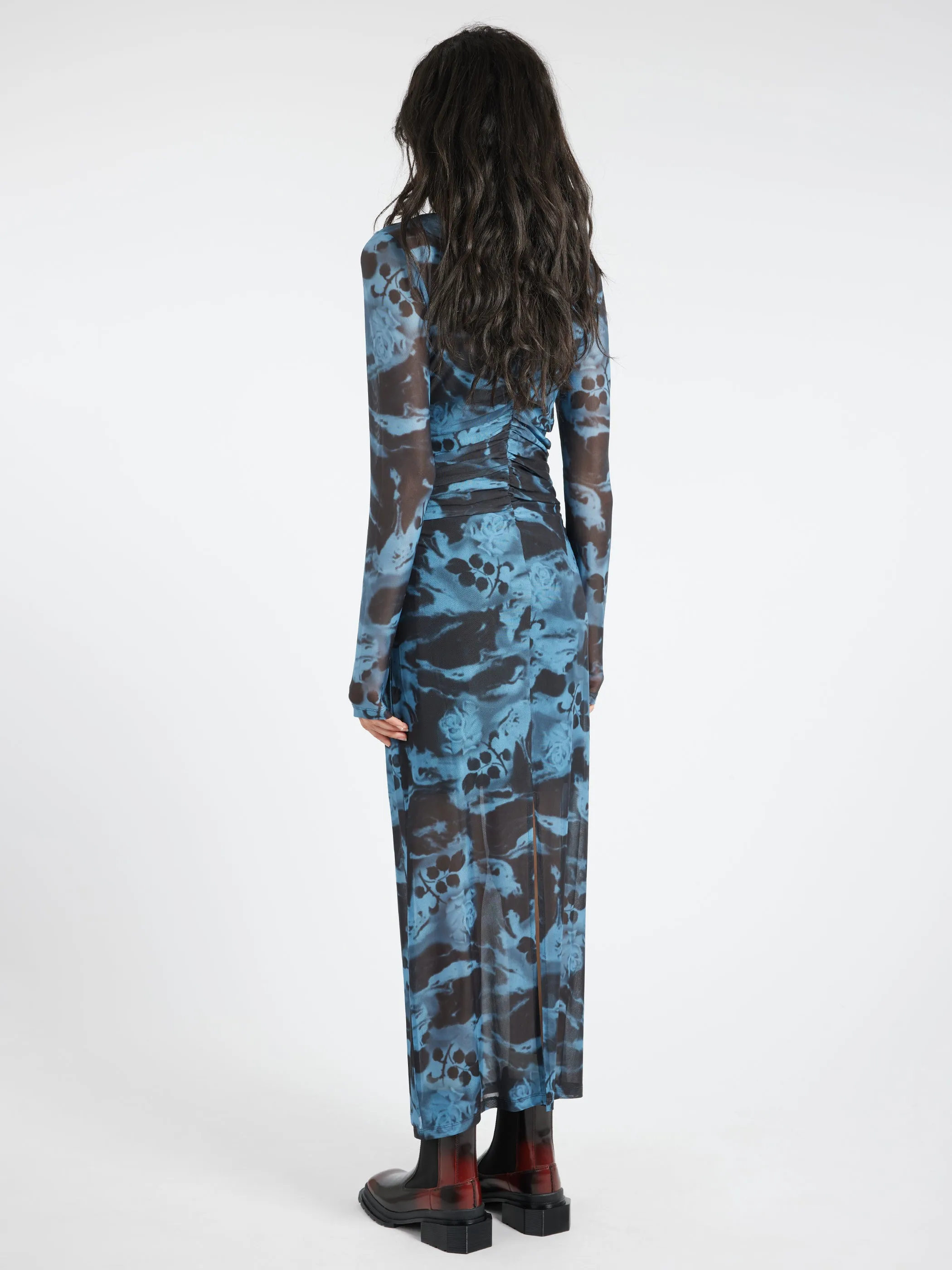 Printed Mesh Dress