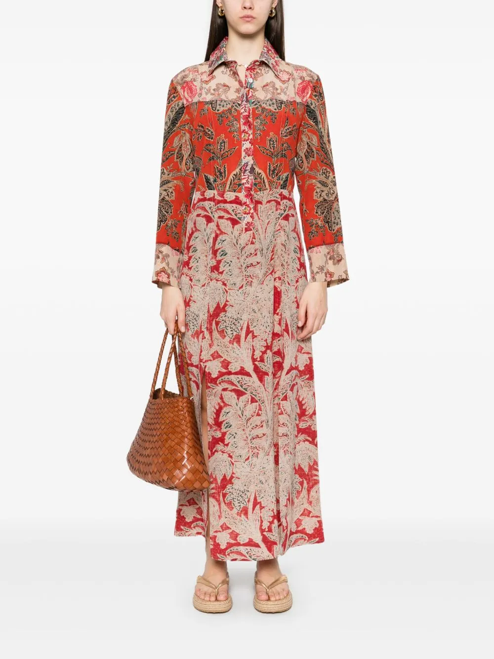 Printed silk maxi dress
