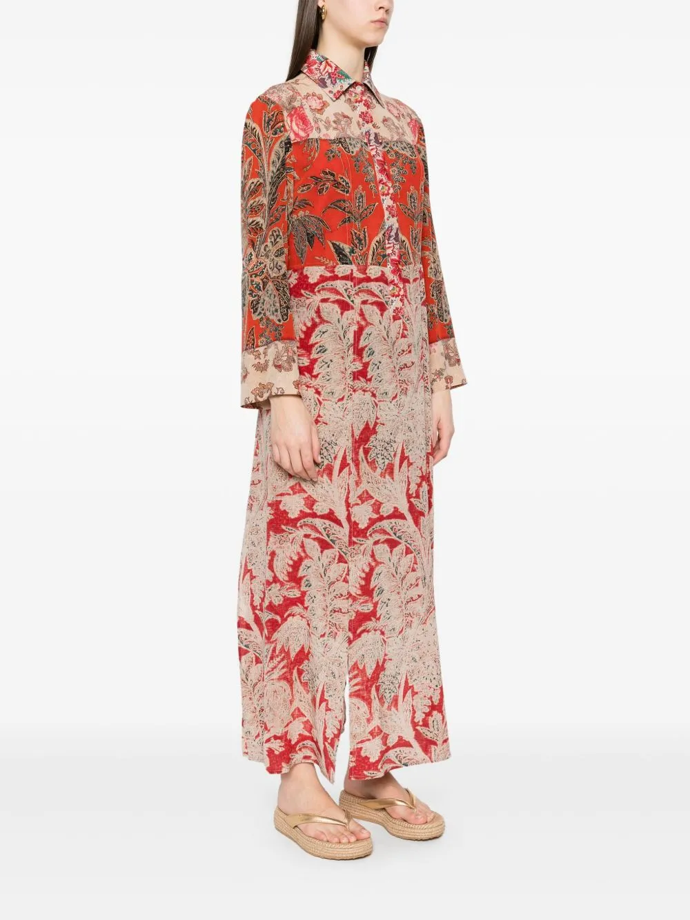 Printed silk maxi dress