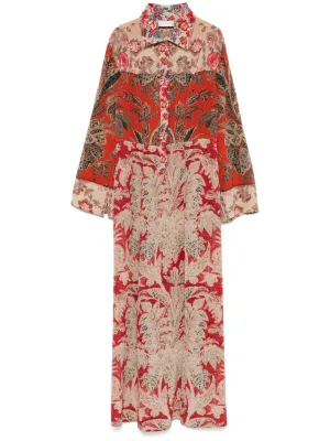 Printed silk maxi dress