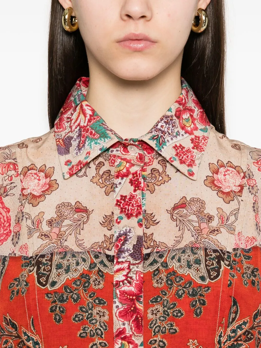 Printed silk maxi dress