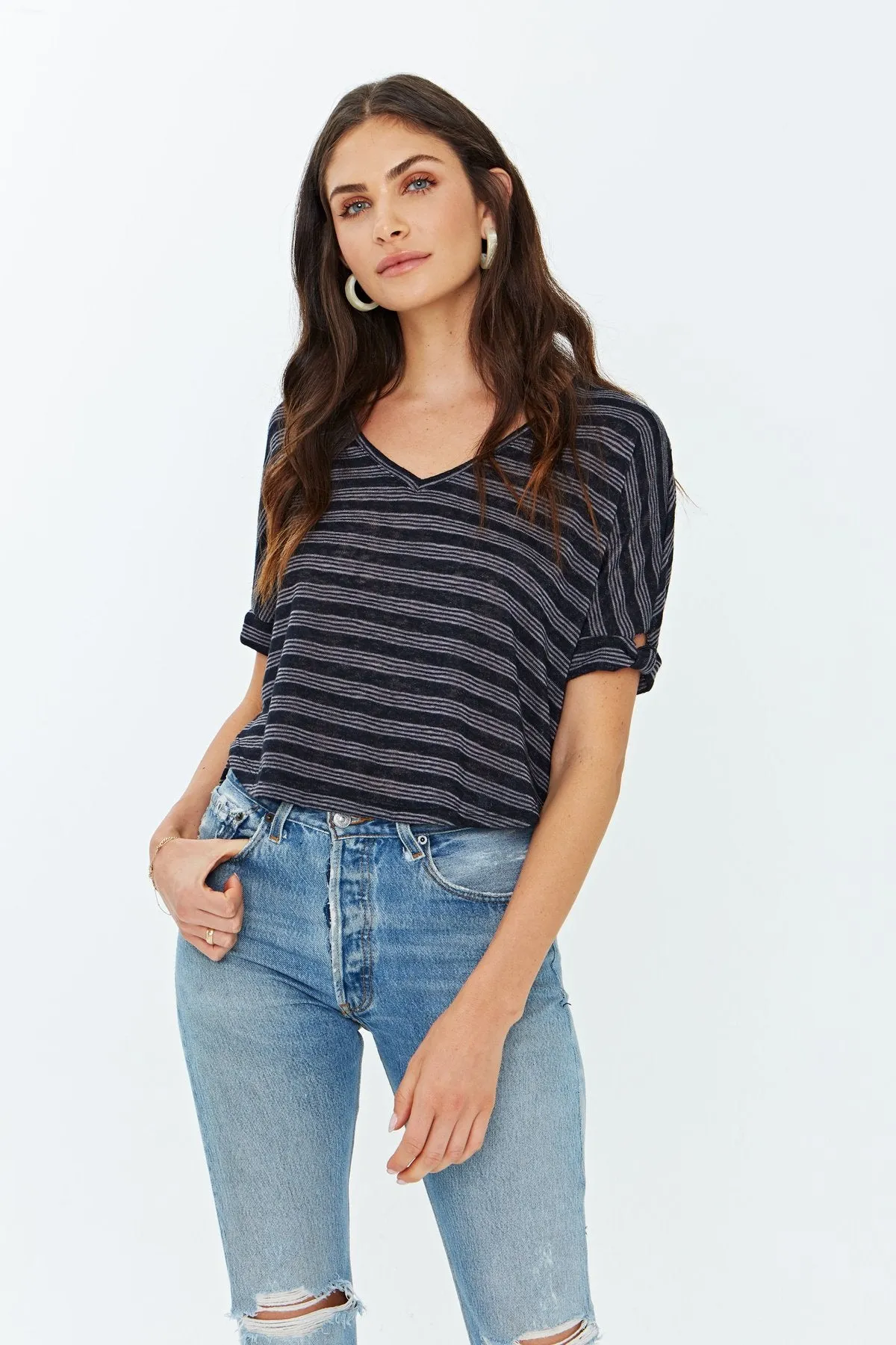 PROJECT SOCIAL T Fenton Striped Knot Tee