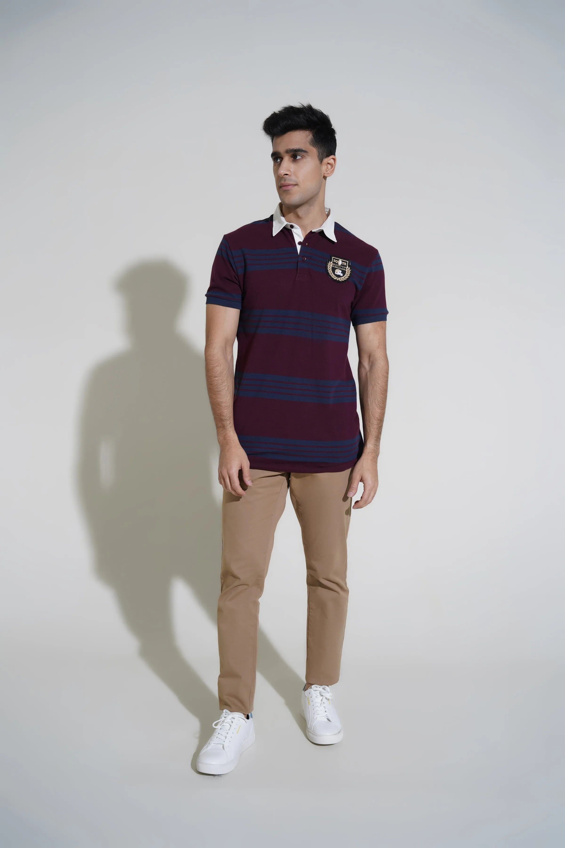 Purple Striped Polo Shirt