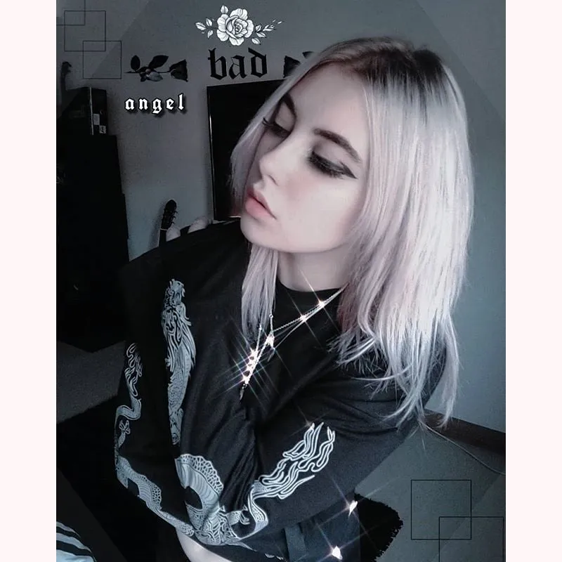 "DRAGON PRINT" LONG SLEEVED TOP W102704