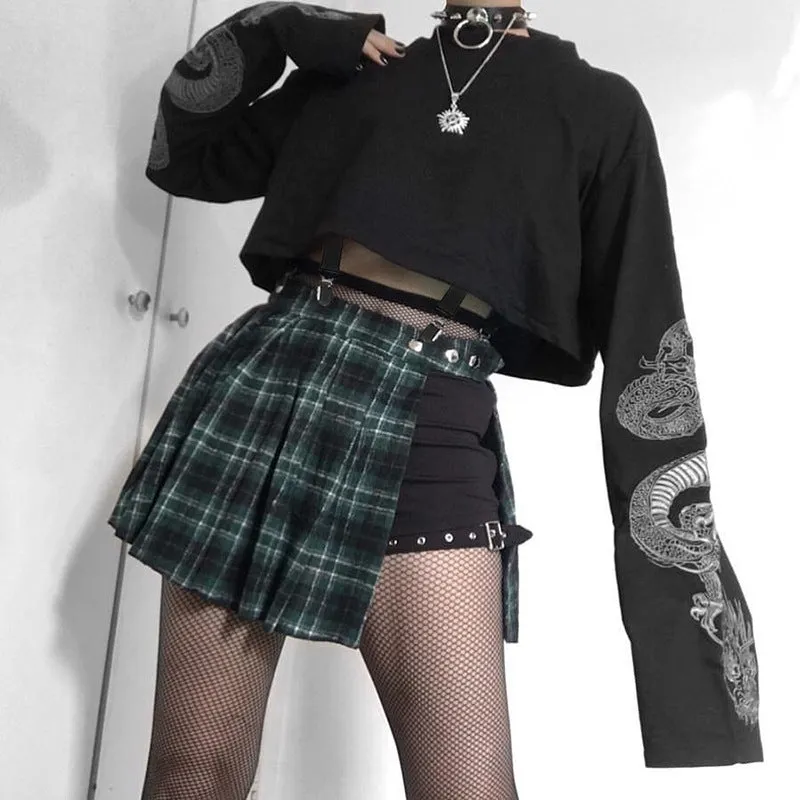 "DRAGON PRINT" LONG SLEEVED TOP W102704