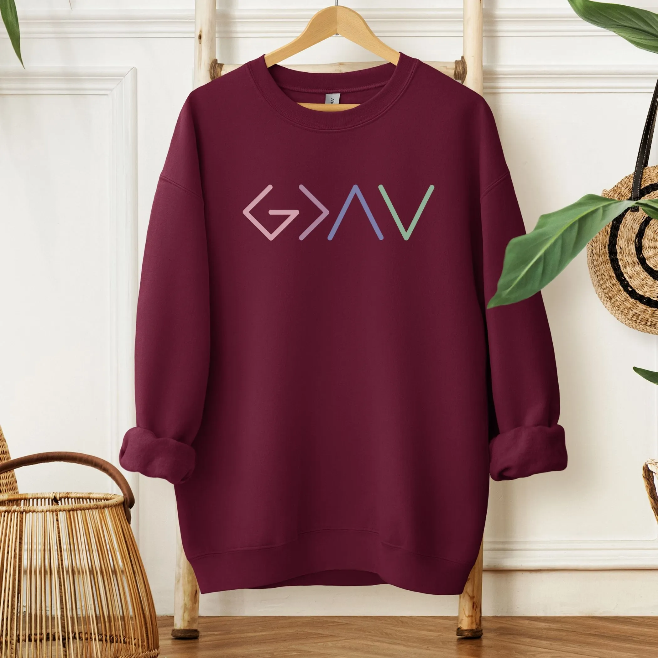 "God is Greater than the Highs and Lows" Unisex Crewneck Sweatshirt