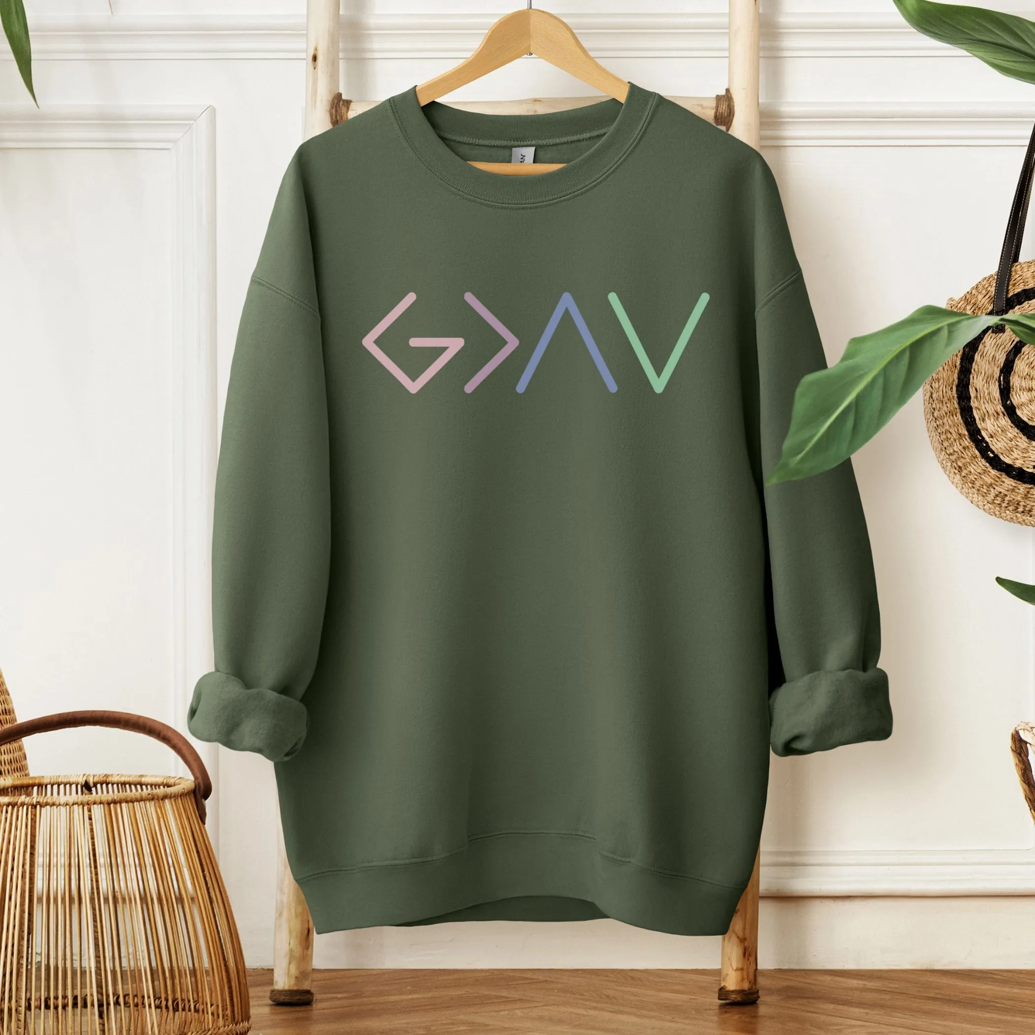 "God is Greater than the Highs and Lows" Unisex Crewneck Sweatshirt
