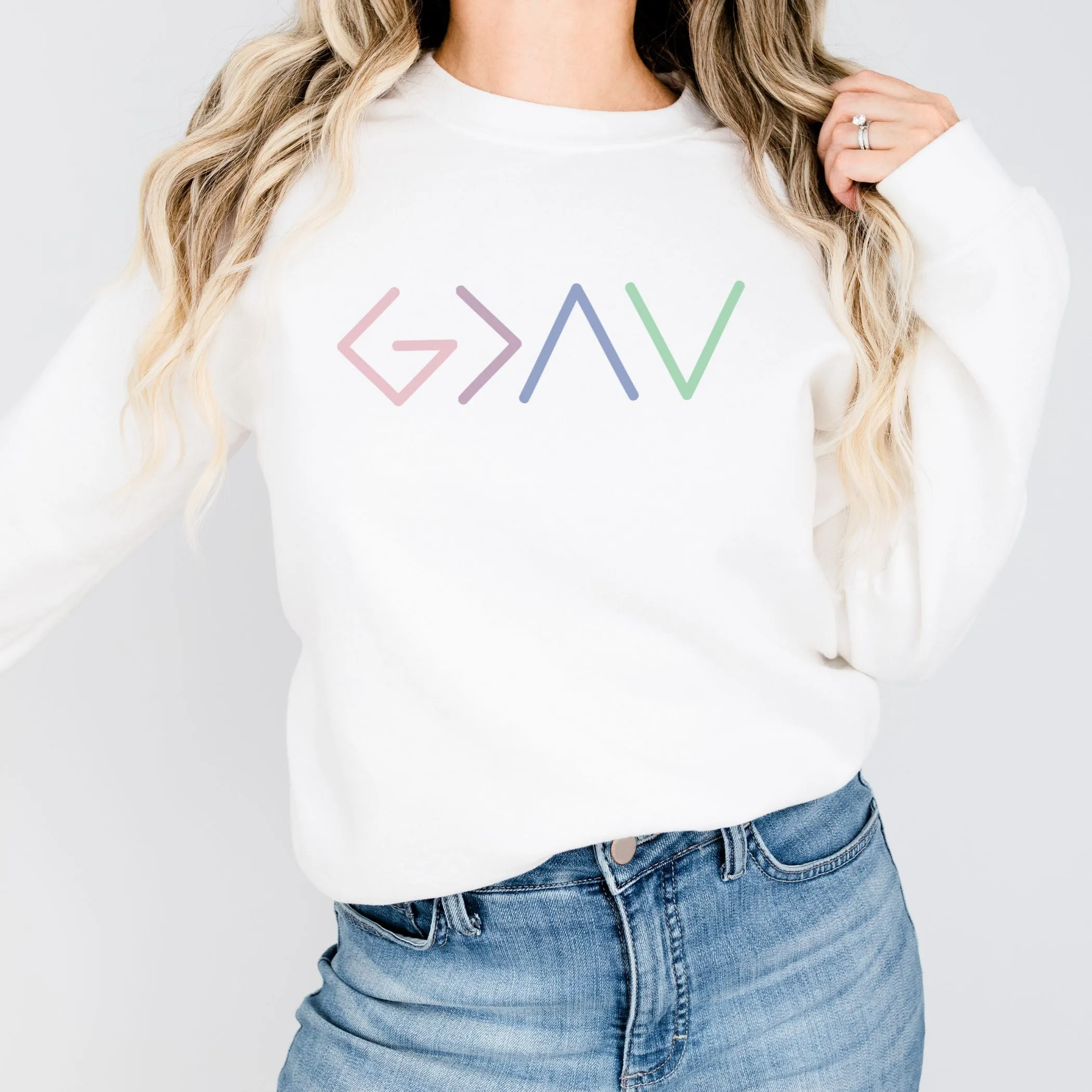 "God is Greater than the Highs and Lows" Unisex Crewneck Sweatshirt