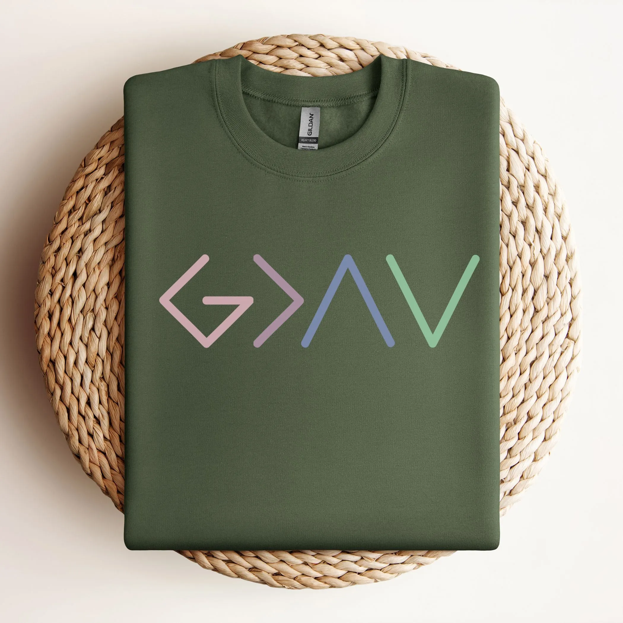 "God is Greater than the Highs and Lows" Unisex Crewneck Sweatshirt