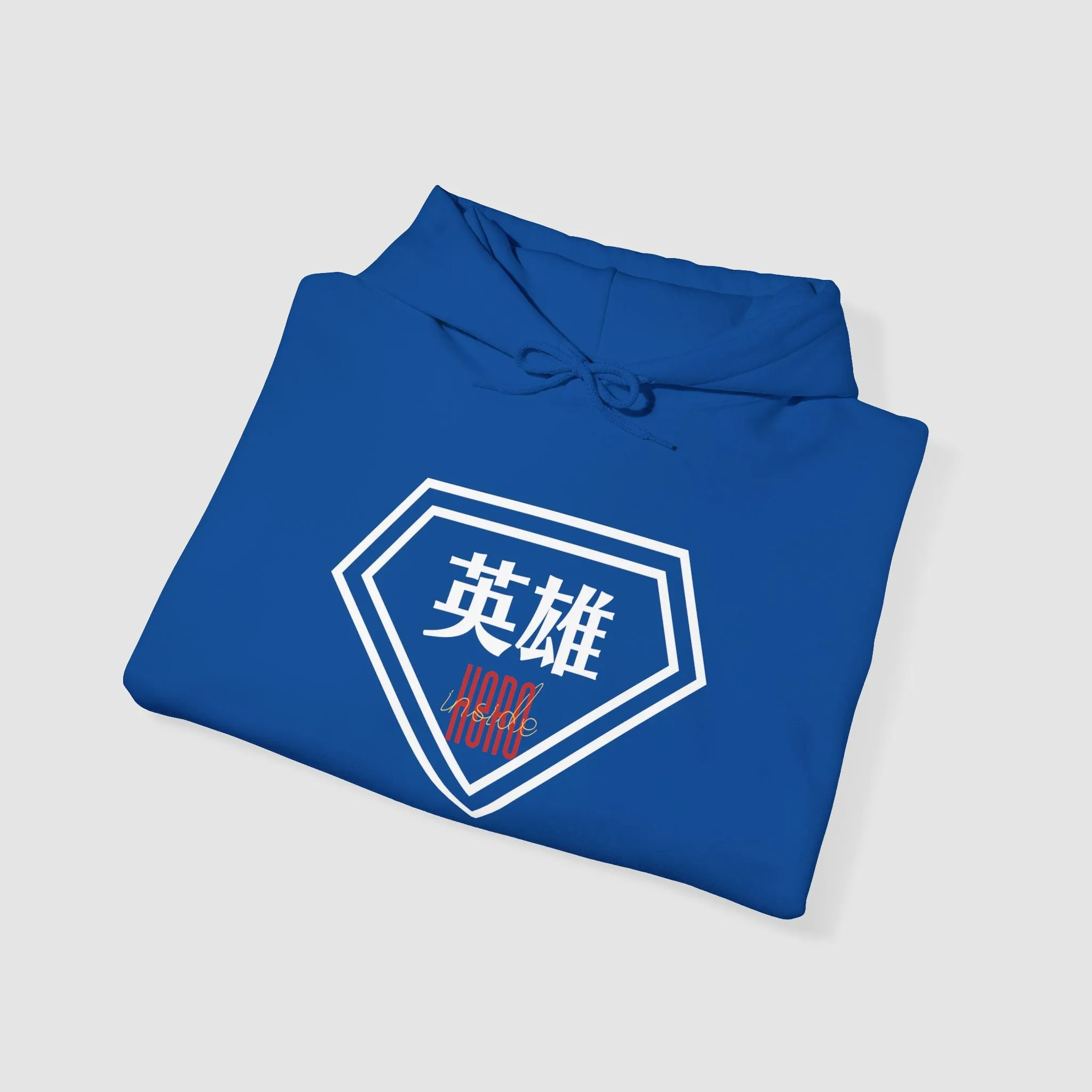 "Hero" - Japanese Kanji Hoodie, Superhero-Inspired Design