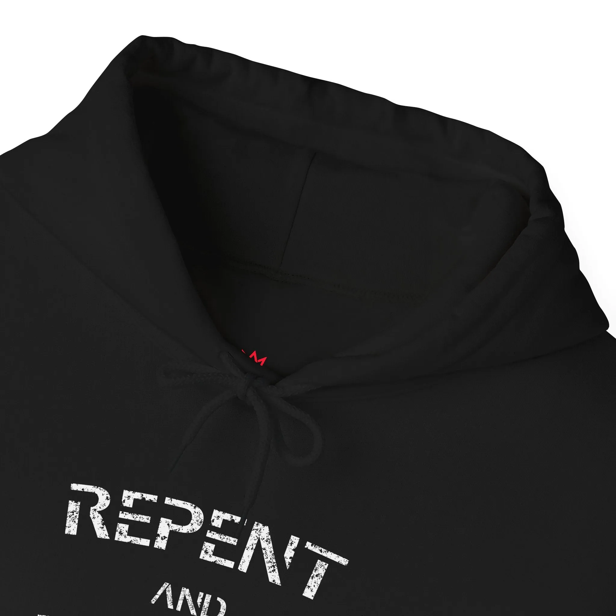 "Repent and Believe Hoodie - Bold Faith Statement Pullover Hoodie Sweatshirt"