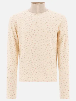 "Small Flower" half-zip sweatshirt