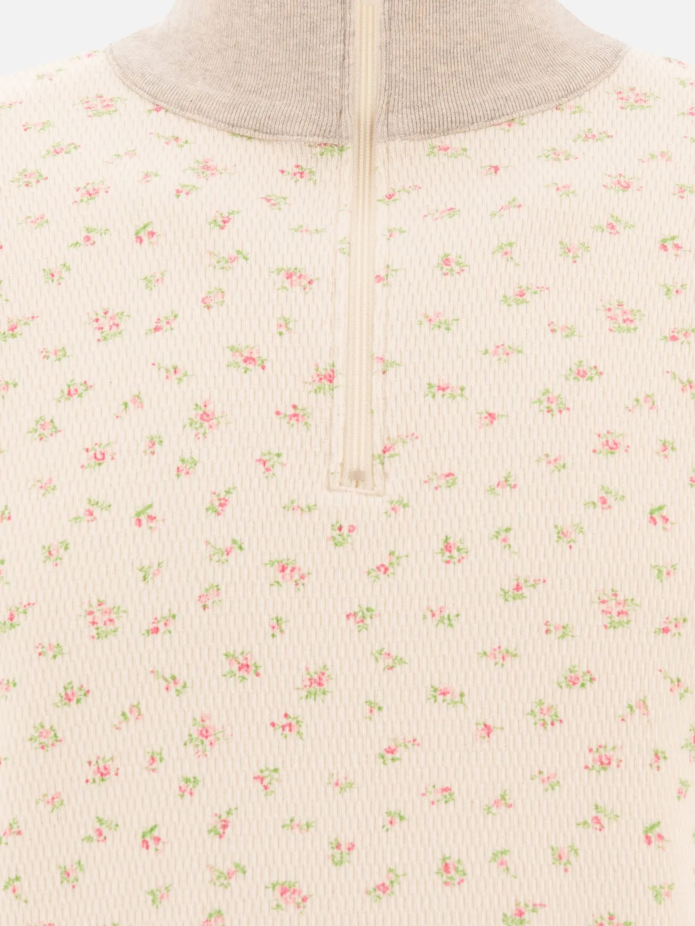"Small Flower" half-zip sweatshirt