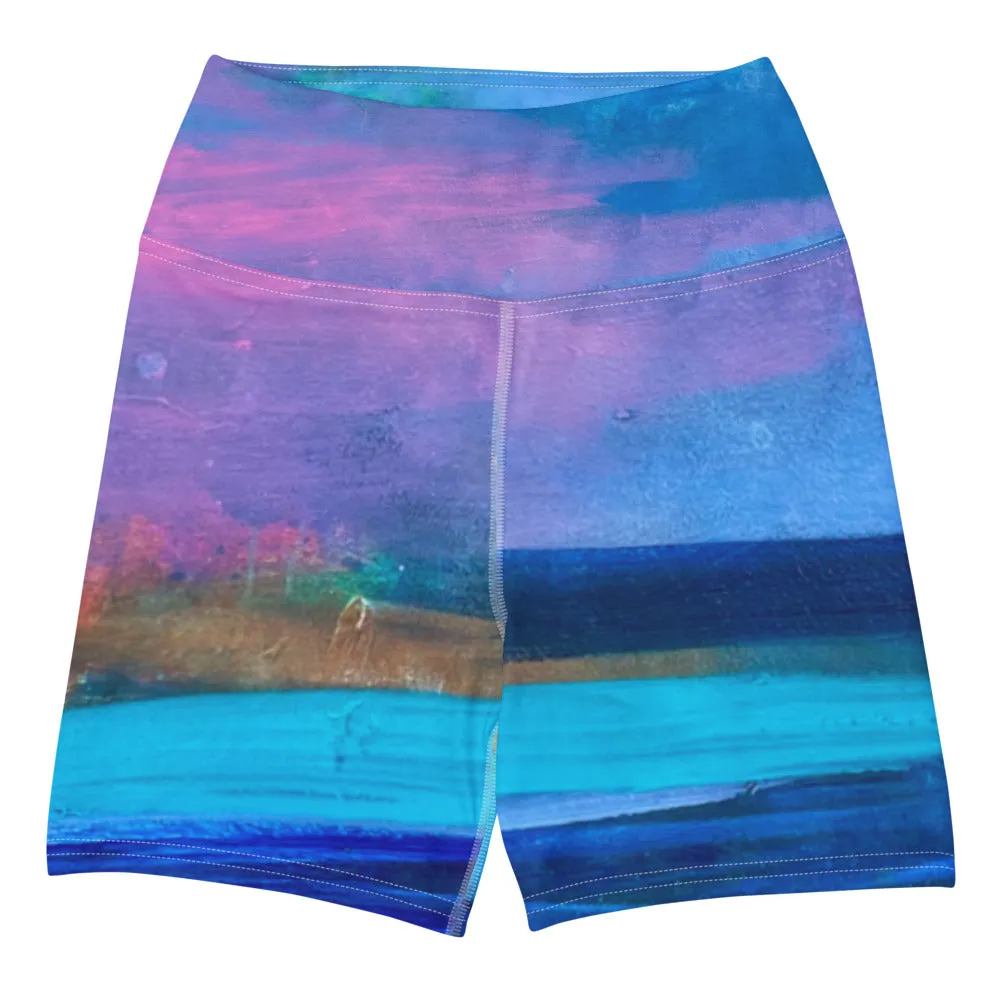 "Twilight At Bayshore" Yoga Shorts