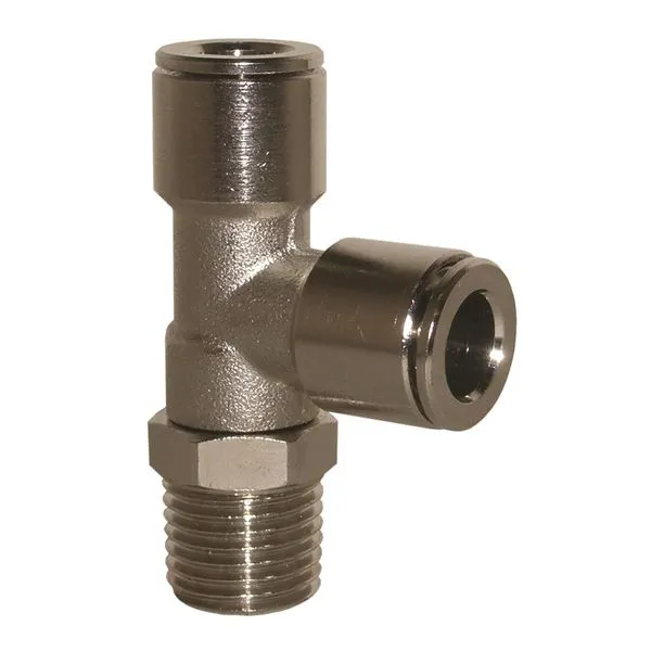 Raccordo Automatico Aria Compressa T Laterale Maschio Conico Girevole RA13