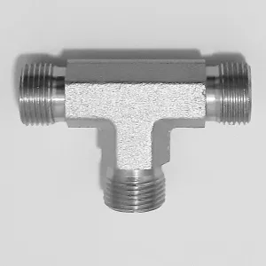 Raccordo Oleodinamico ADATTATORE a T maschio/maschio/ maschio fil. GAS CIL Tenuta Cono 60° serie ADC60MM6