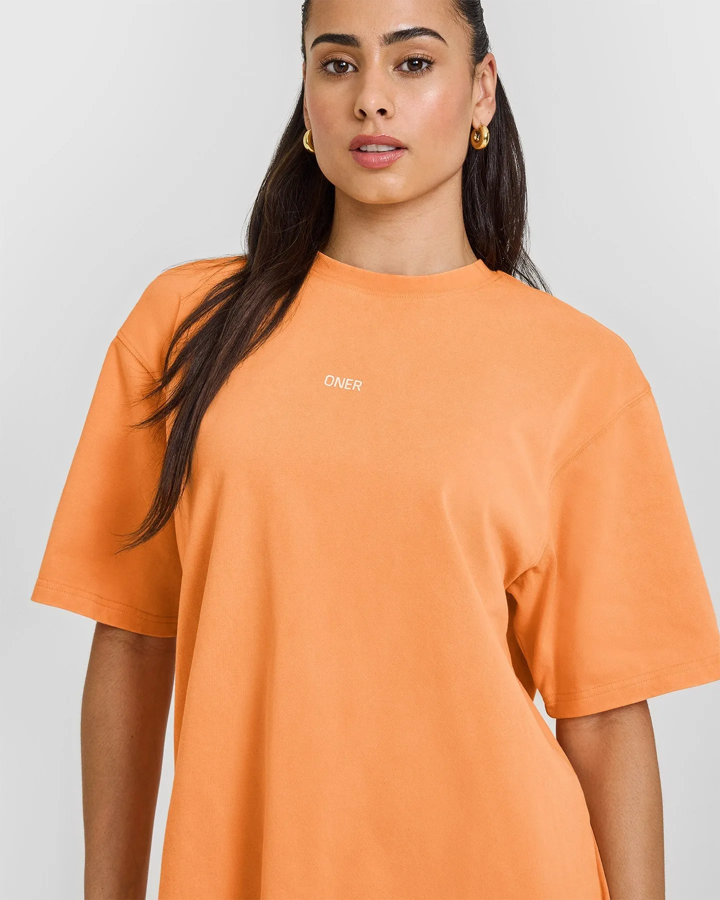 Raising The Bar Oversized Washed T-Shirt | Apricot Orange