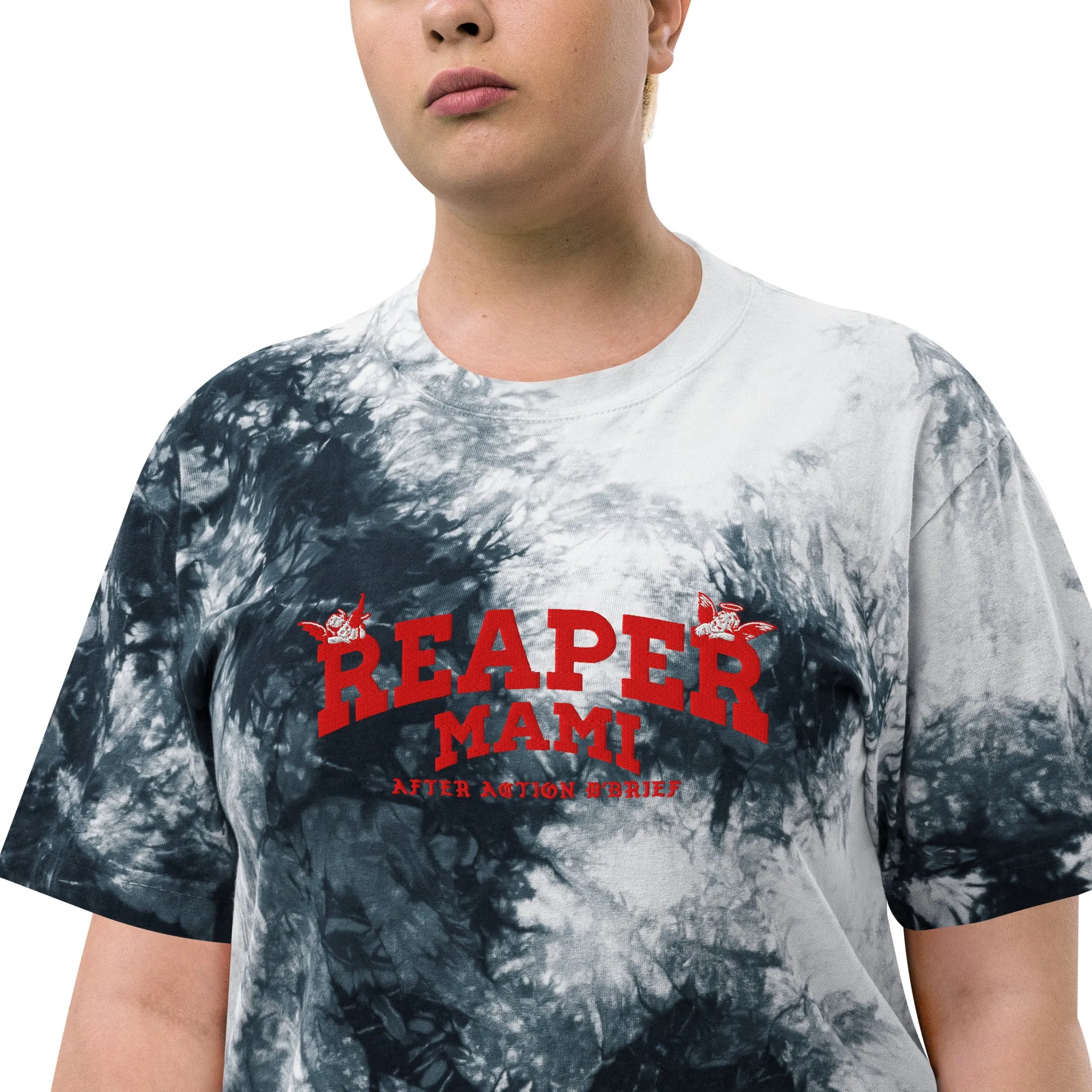 Reaper Mami  Ladies Oversized tie-dye Tee