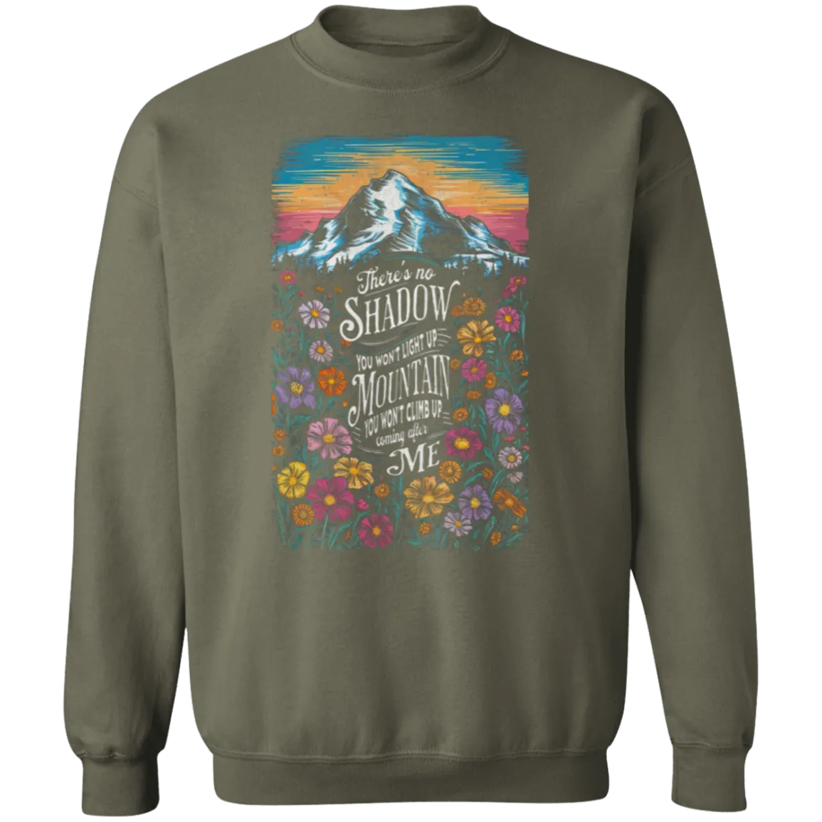 Reckless Love Flower Crewneck Front Only - Christian Worship - Gildan