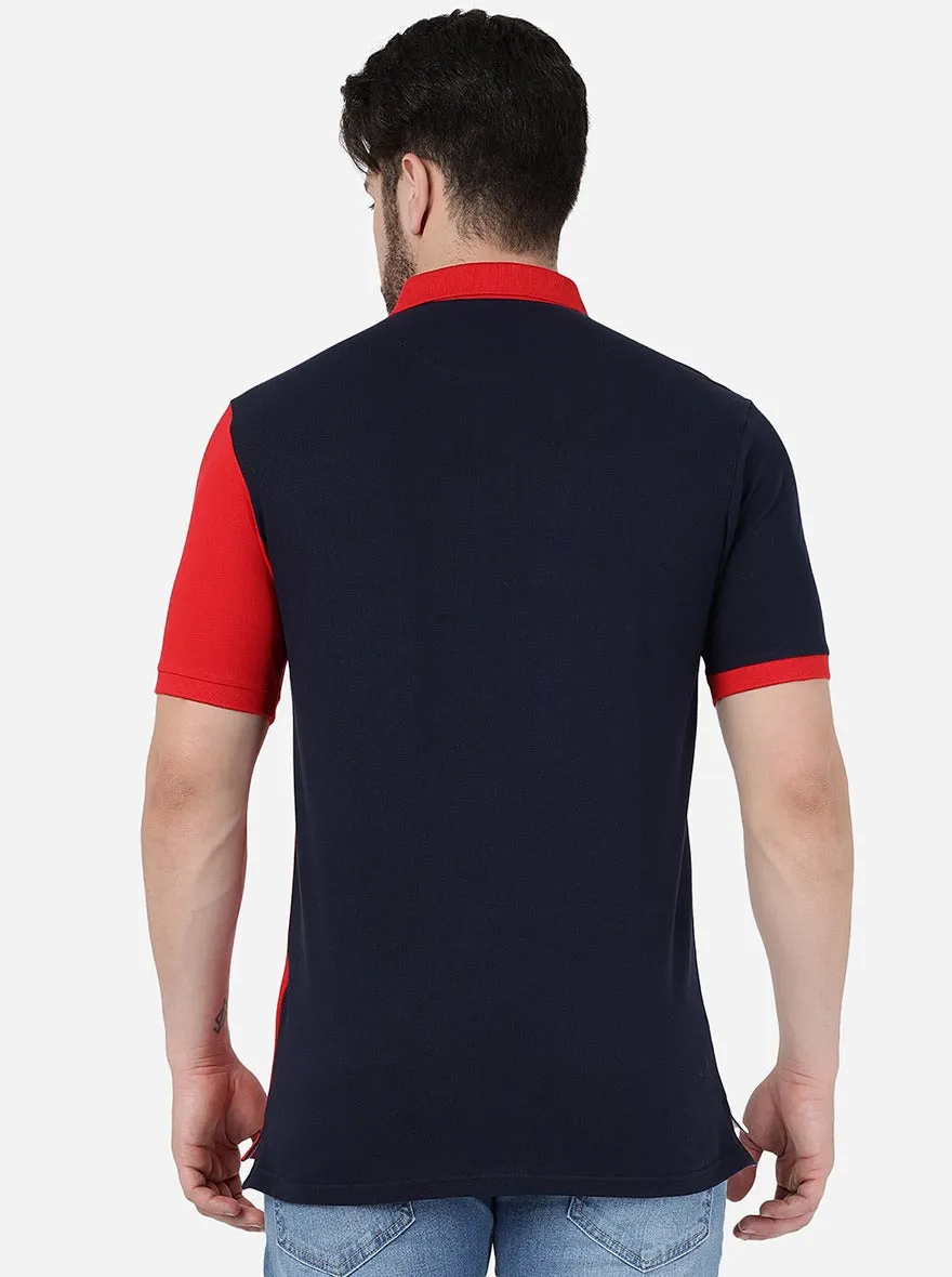 Red Striped Slim Fit Polo T-Shirt | JadeBlue