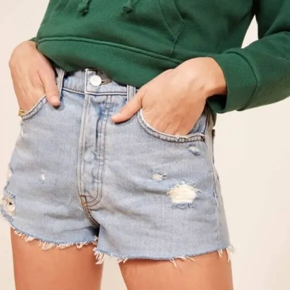 Reformation NWT Dixie High Rise Jean Shorts in Skye size 30