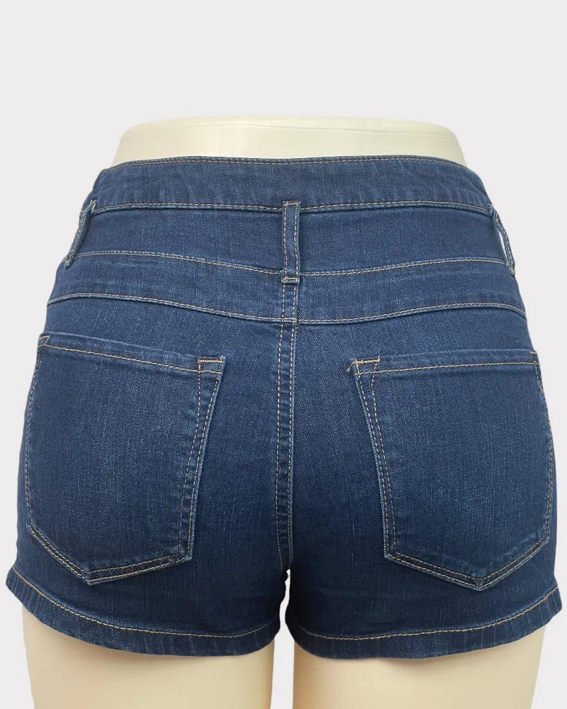 Refuge Dark-Wash Blue Fashion Denim Shorts (W27)