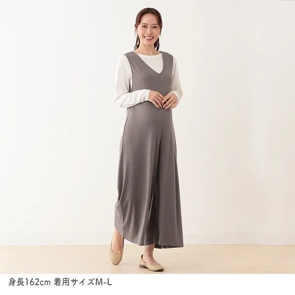 Relaxed-Fit Nursing Knit Overalls (Winter, Spring, Autumn)