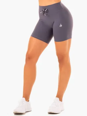 Replay High Waisted Shorts - Charcoal