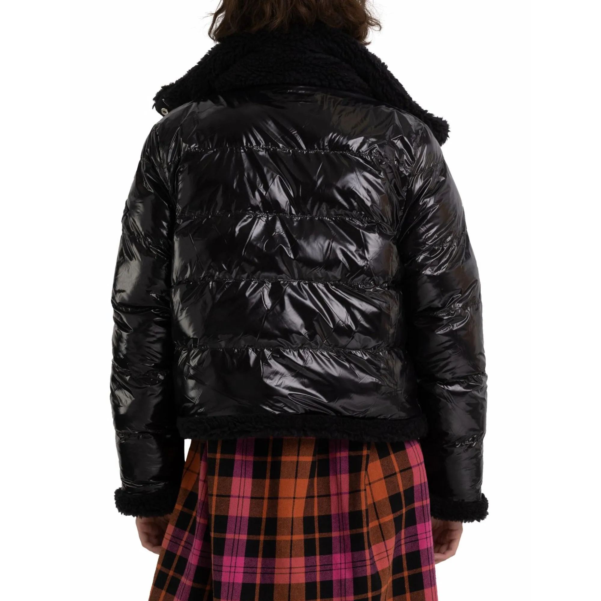 Replay Women's Reversible Jacket in Nylon and Sherpa