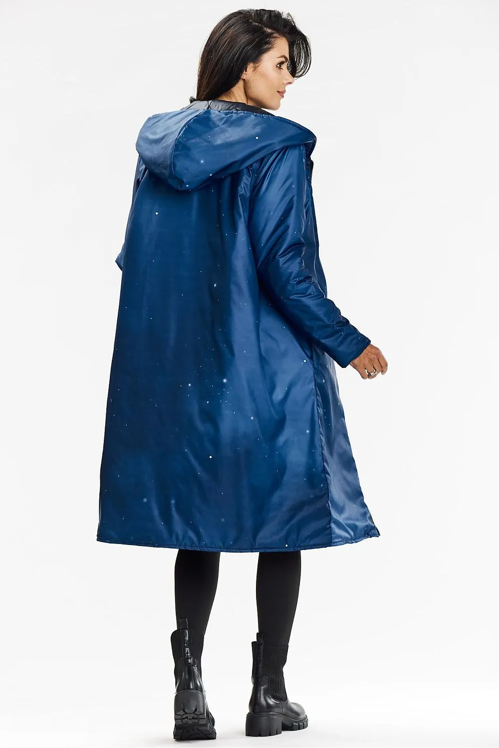 Reversible Elegance Quilted Hooded Coat