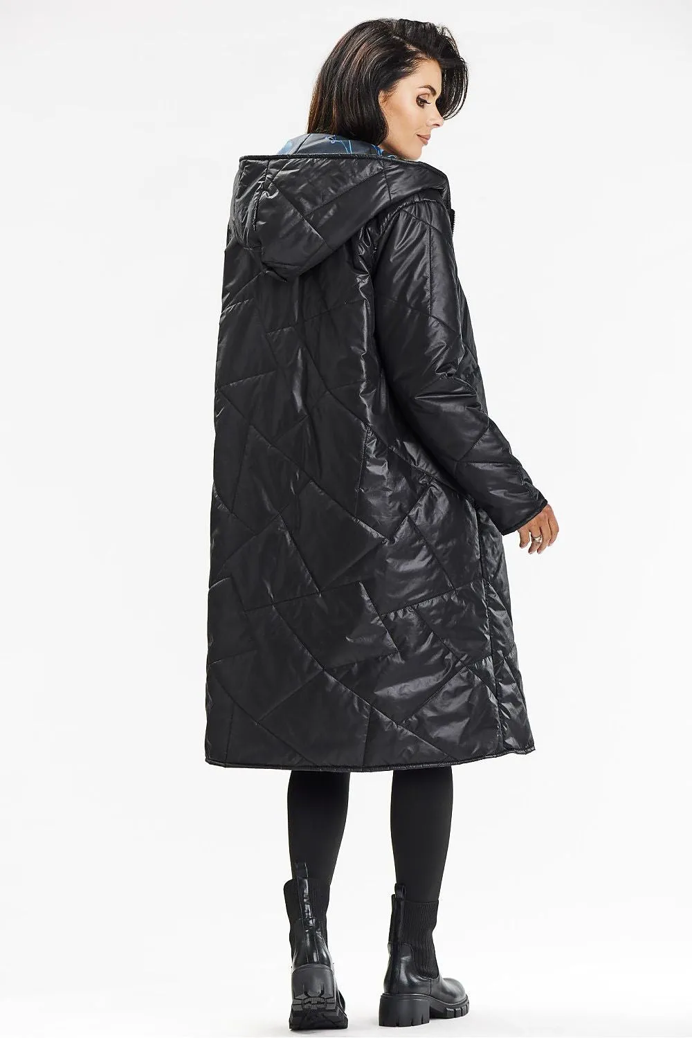Reversible Elegance Quilted Hooded Coat