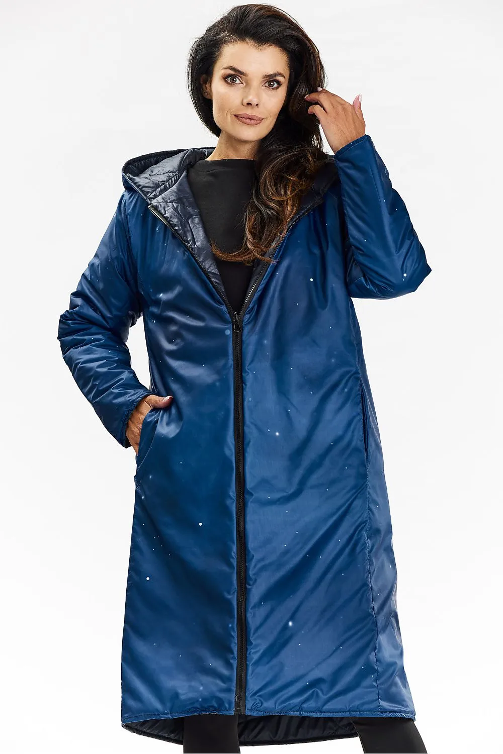 Reversible Elegance Quilted Hooded Coat