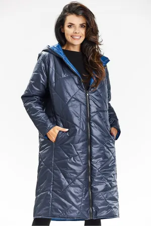 Reversible Elegance Quilted Hooded Coat