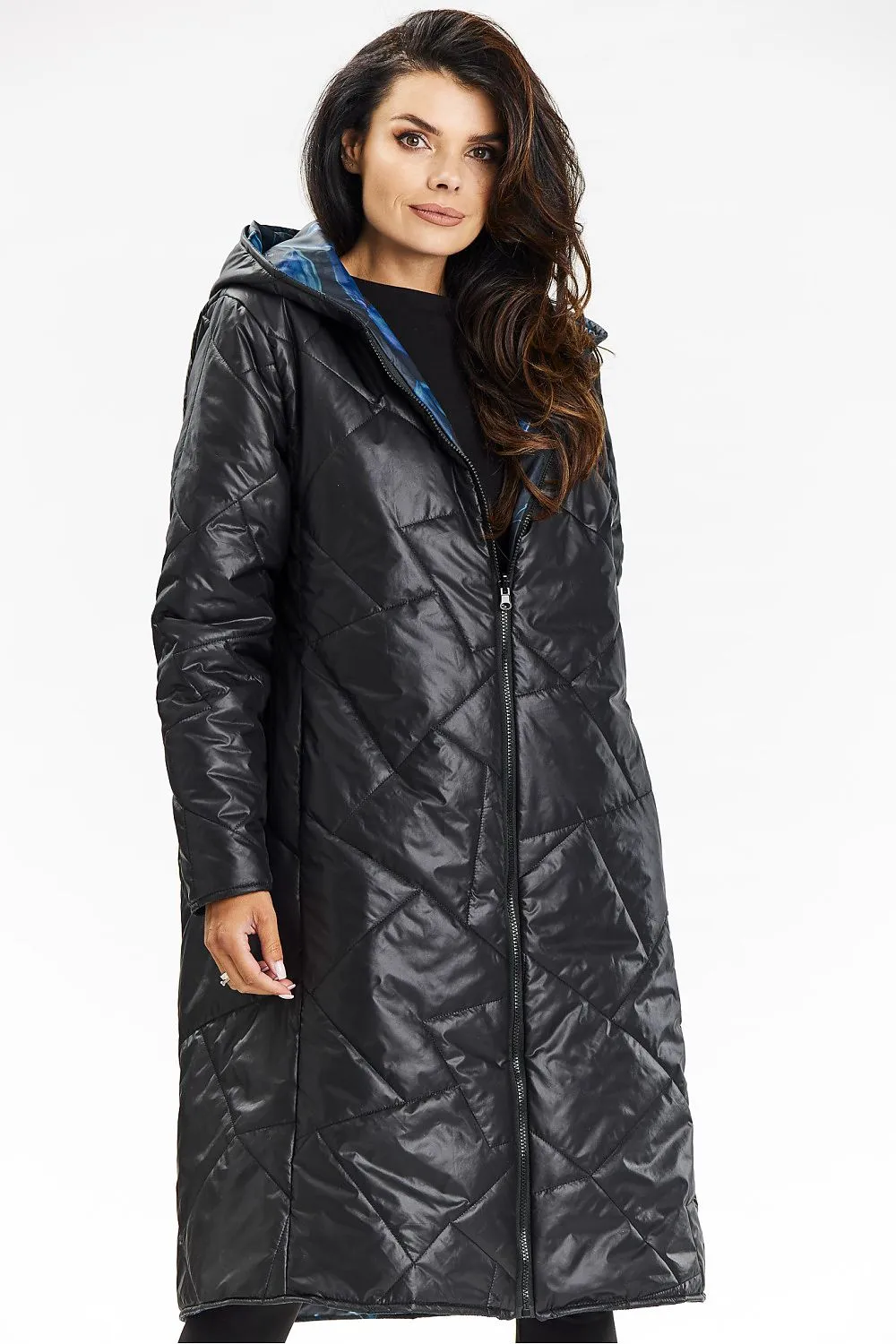 Reversible Elegance Quilted Hooded Coat