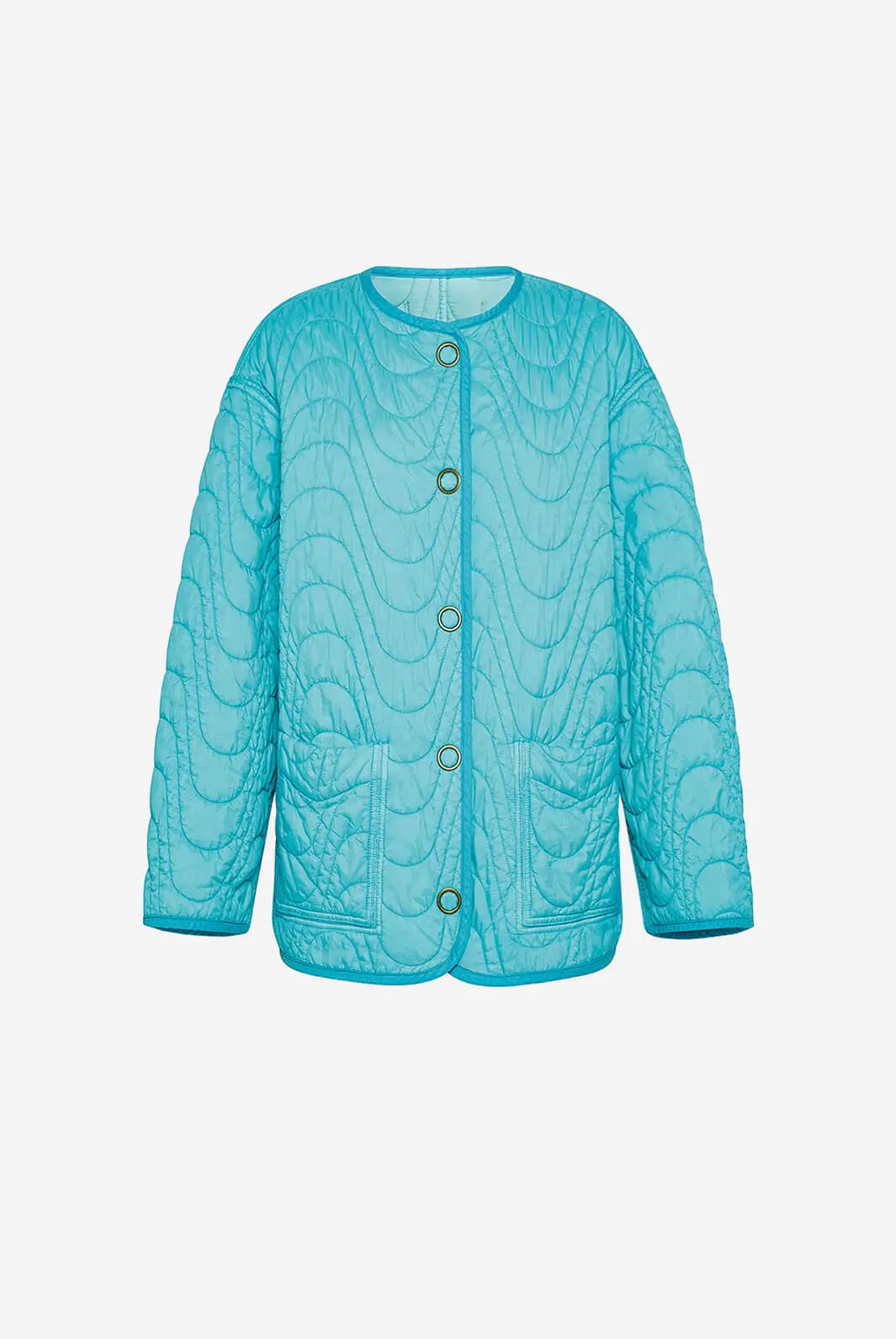 Reversible matelassé bomber jacket