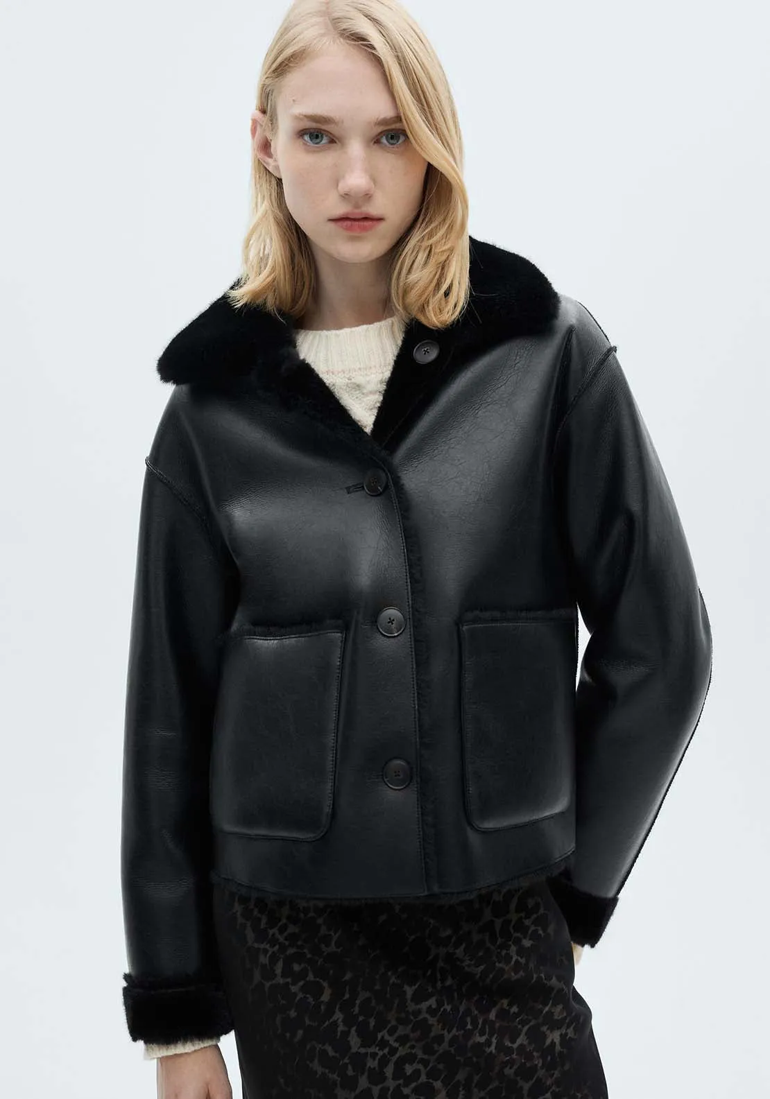 Reversible quilted jacket - Black